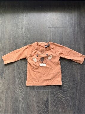 Kids' Long-Sleeve Orange Animal Face Tee